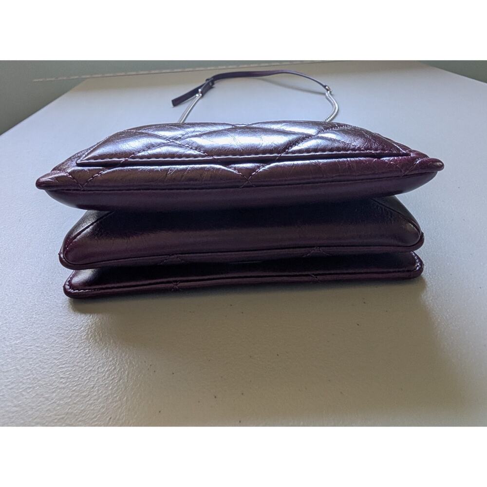 Tory Burch KIRA DIAMOND Quilt Distressed Crossbody Dark Carmine - Picture 6 of 16